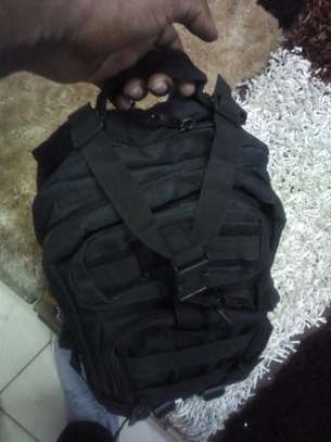 Tactical backpack black multiple handles and pockets 25l image 3