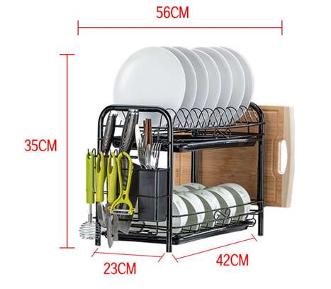 High Quality Heavy Duty 2tier Dish Rack with Cutlery Holder image 2