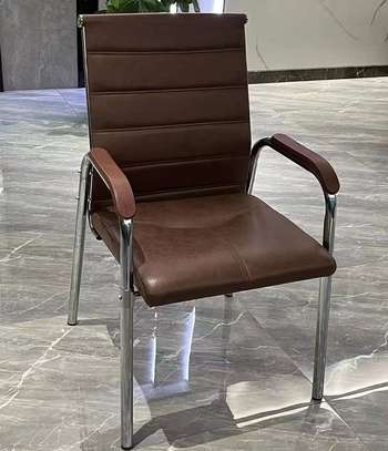 Office Chair : Black Chrome Leather Office Chair image 6