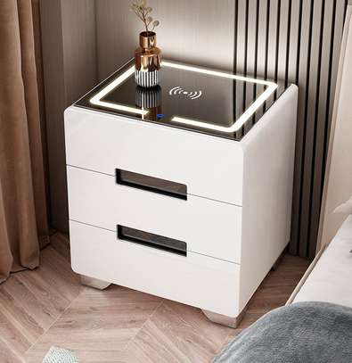White Wooden Nordic Style Side Bedroom Cabinet image 10