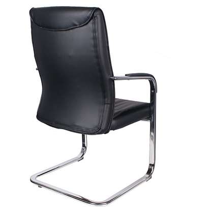 Office Chair: Non-Swivel Guest Leather Chair image 6