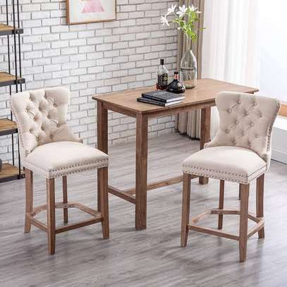 Wooden high bar stools/cocktail chairs(pairs( image 6