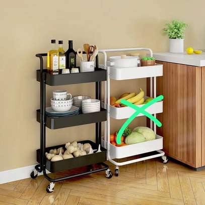 movable trolley storage rack( fully metallic) image 1