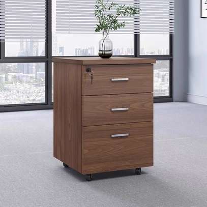 Lockable Wooden Office Cabinet with Movable Drawers image 4