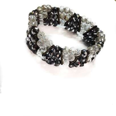 Womens Black Crystal Necklace and Bracelet image 3