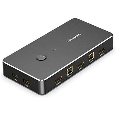VENTION HDMI KVM SWITCH 2 IN 1 OUT BOX 4K USB SWITCH image 1