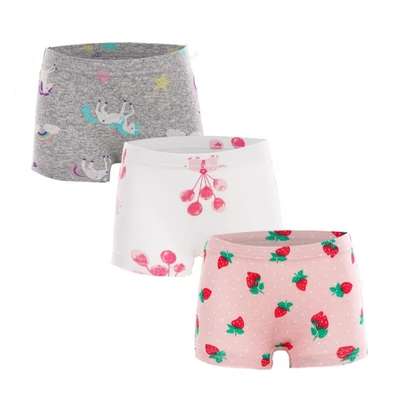 3pcs Set Kids Girls Cotton Underwear Panties / Boxer image 3
