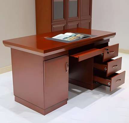 120cm Computer Writing Desk with Cabinet & Drawers image 1
