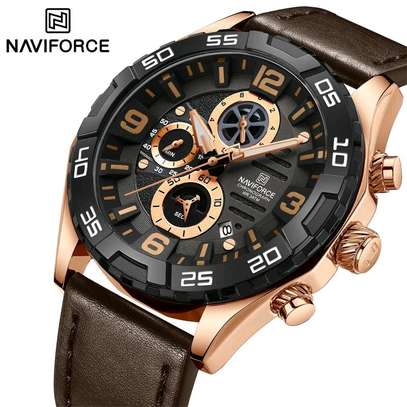 NF8043 Casual Leather Strap Quartz Watch for Men image 2