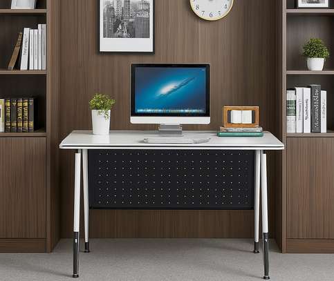 Office Table: White Simple Design Training Office Table image 1