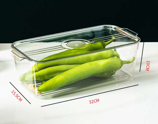 Transparent food storage container with lid image 1