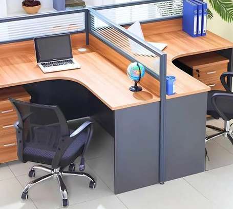 Office Workstation: 2-Person Curved Workstation image 2