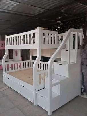 Wooden Bunk Bed Full/Twin with Storage Drawers image 12