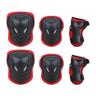 6Pcs Kids Elbow Wrist Knee Pads Protective Gear Guard Skate Red XS image 1