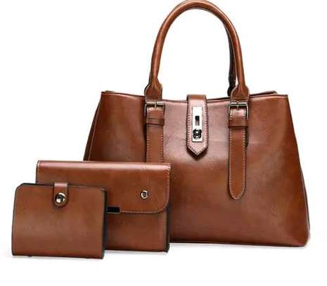 3 in 1 quality handbag (brown) image 1