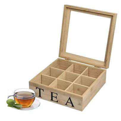 Bamboo tea bag organizer image 1
