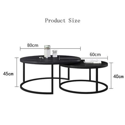 Glass Nesting Tables with Marble Effect image 3