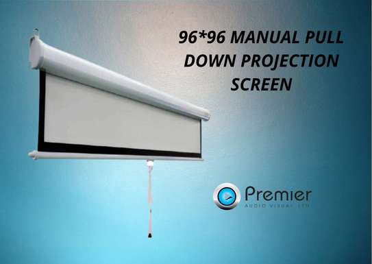 96*96 Electric Wall-Mount Projector Screen image 1