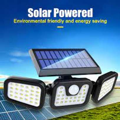 Split Solar Lamp- 3 Adjustable  Lamps, Motion Sensor image 1