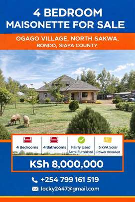 FOR SALE: 4-Bedroom Maisonette in North Sakwa, Bondo image 1