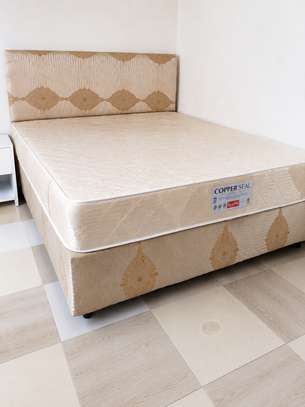Slumberland 5 by 6 Divan Bed + Spring Mattress + Headboard image 2