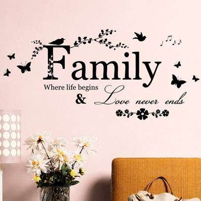 Family Love Never Ends Quote Vinyl Wall Sticker image 2