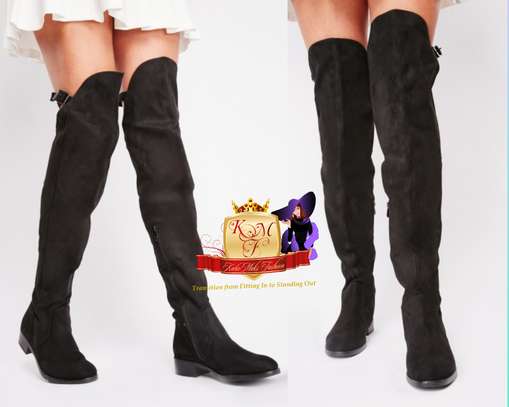 Flat Cut Out Buckle Thigh High Boots From UK image 1