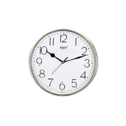 Rikon quartz wall clock from India - Silver #2651 image 1