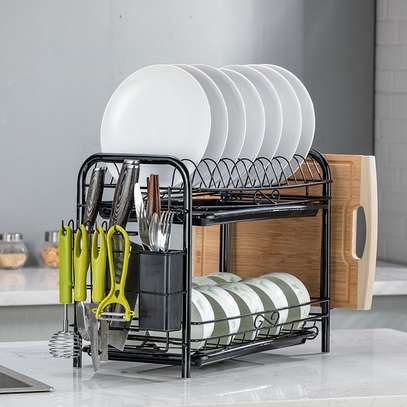 High Quality Heavy Duty 2tier Dish Rack with Cutlery Holder image 1