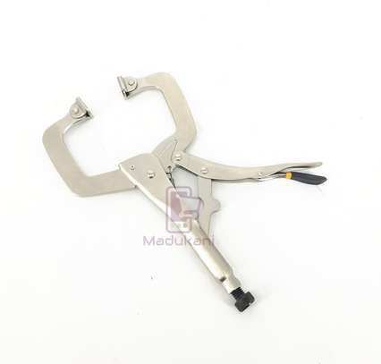 11 inch 280mm Locking Pliers C Clamp with Swivel Pad Tips image 1