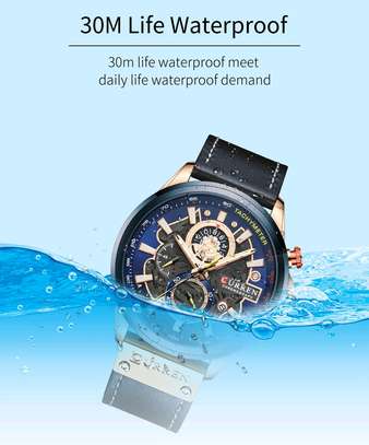 Curren 8380 Watch Men Fashion Quartz Watch leather Watch image 3