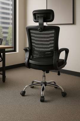Ergonomic Secretarial Office Chair with Adjustable Headrest image 9