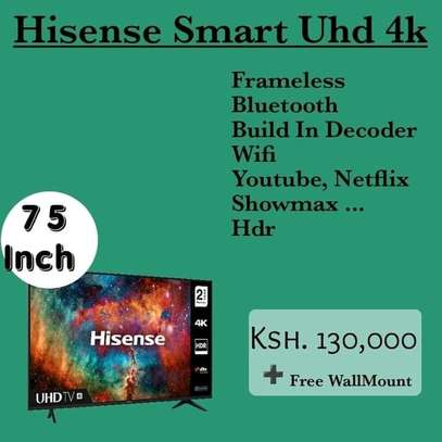 Hisense 75 Inch 4K UHD Frameless +Free wall mount image 1