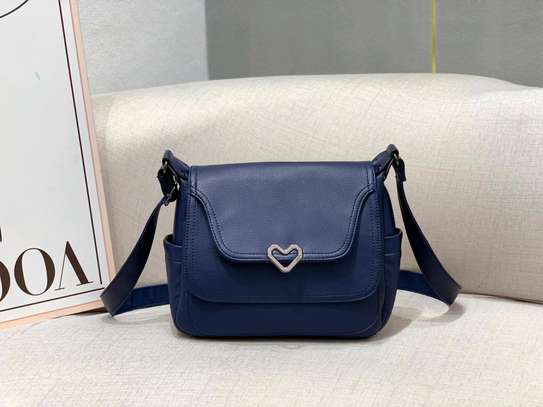 BR11 Faux Leather Crossbody Bag with Heart Clasp image 1