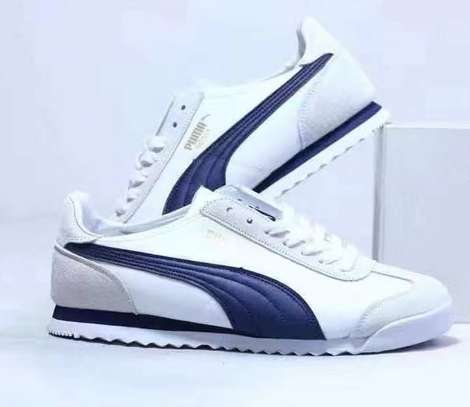 White-Navy Blue PUMA Roma Sneaker image 1
