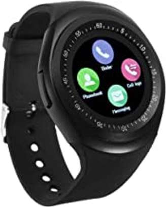 Round Black Android Wrist Watch y1 smart watch image 1
