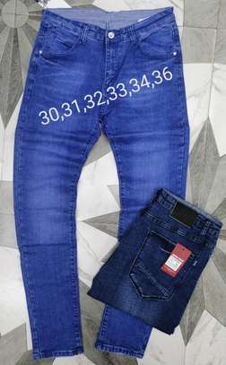 Men blue slim fit jeans image 1