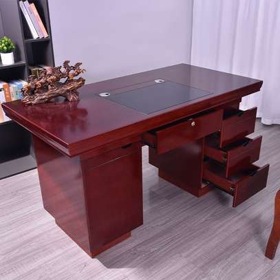 Office Desk; 1.2m Mahogany Executive Office Desk image 3