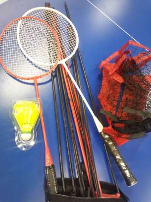 Badminton Kit 2 rackets 2 shuttle corks 3m free standing net image 3