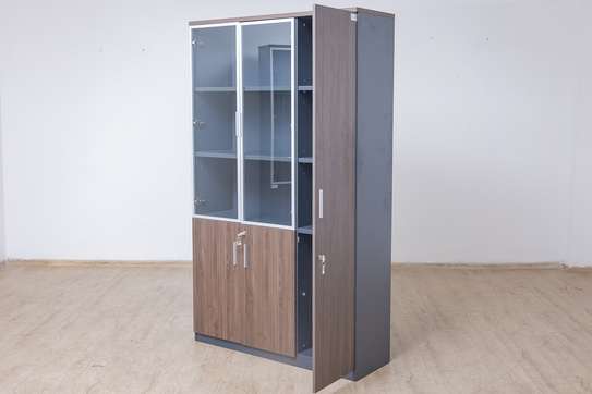 3-Door executive wooden office cabinet image 7