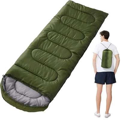 Lightweight Black Rectangular Sleeping Bag with Carry Bag image 2
