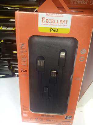 10,000Mah excellent Powerbank P40 with 4 charging cables image 4