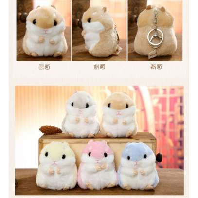 Plush Hamster Keychain Keyholder Women Gift Car Bag Pendant image 6