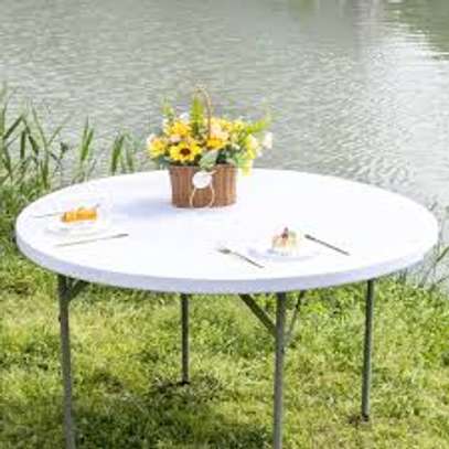 Round White Wedding Event Dining Table image 1