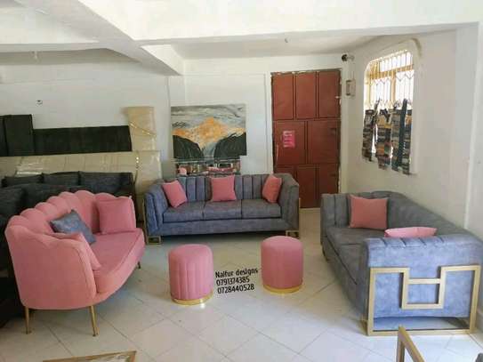 Modern Seven seater grey and pink couch/Sofa kenya image 2