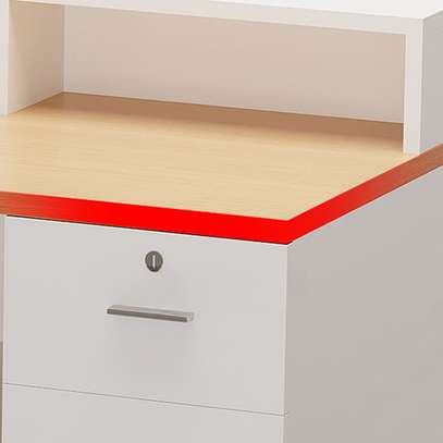 Reception Desk: Rectangular Reception Desk with Hutch image 2