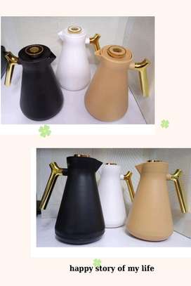luxury gold handle top press thermos pot. image 4