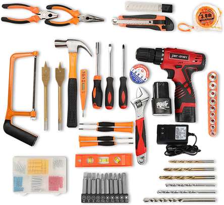 12V tool kit with drill Cordless Drill Set & Home Tool Kit image 2