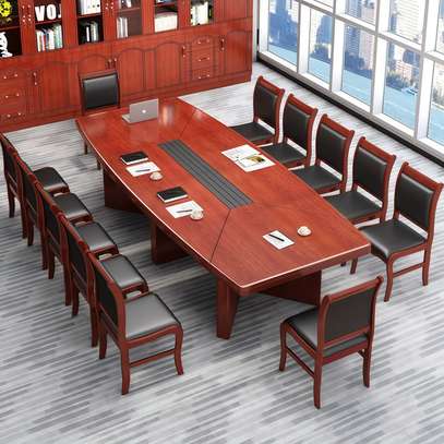 Boardroom Table:300CM Multiple Users Mahogany Table image 1