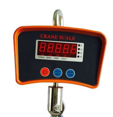 Hanging Heavy Duty Industrial Scale, Weighing Scale for Industrial Plants, Docks, Slaughter Houses, Orange image 1